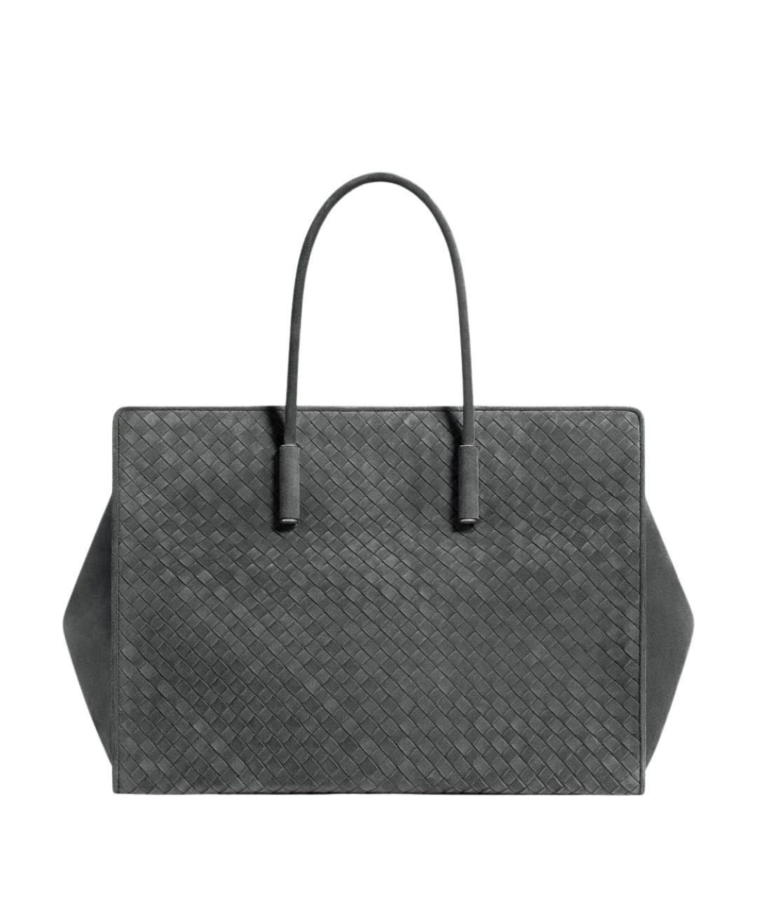 BOTTEGA VENETA Серая замшевая сумка тоут, фото 1