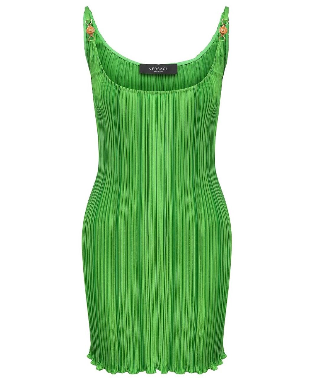 VERSACE Зеленое полиэстеровое коктейльное платье, фото 1