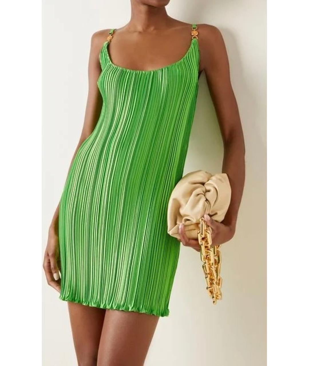 VERSACE Зеленое полиэстеровое коктейльное платье, фото 2