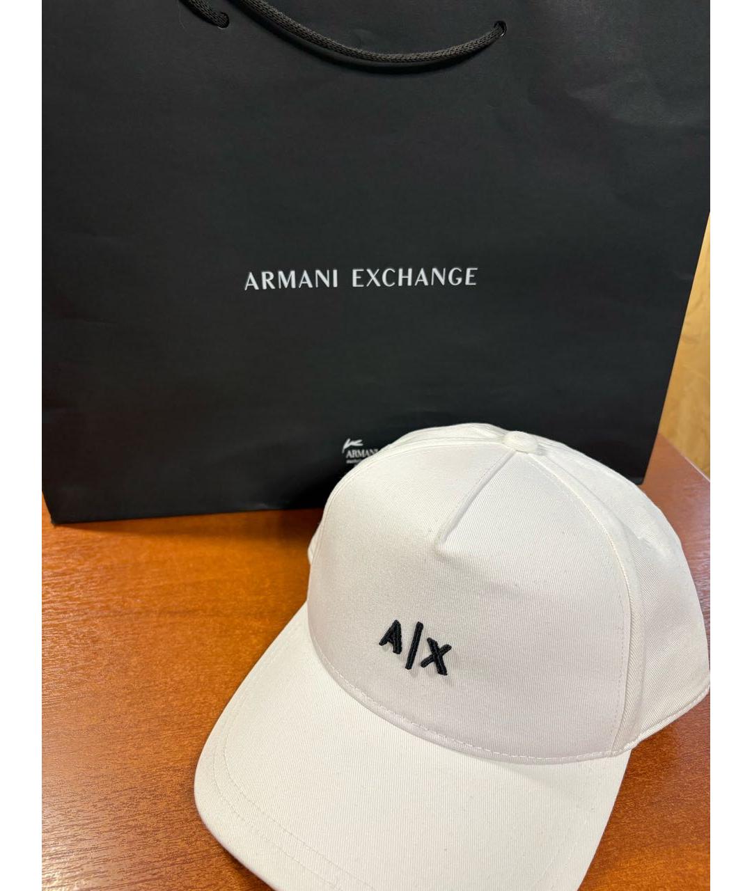 ARMANI EXCHANGE Белая хлопковая кепка/бейсболка, фото 2