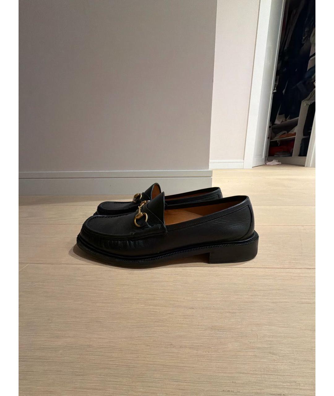 GUCCI Черные кожаные лоферы, фото 5