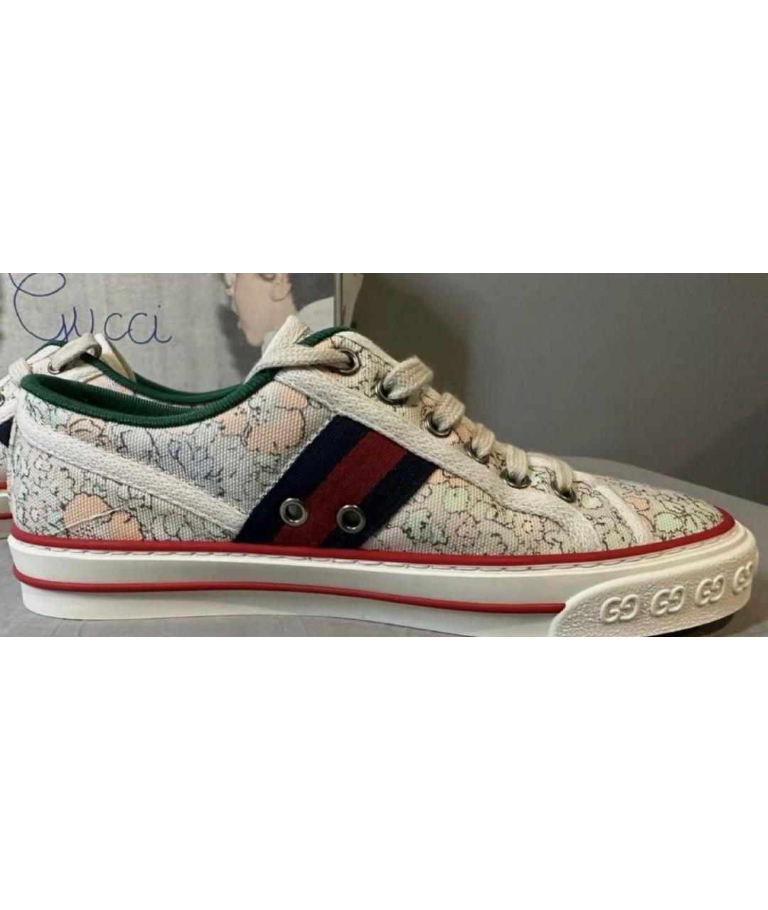 GUCCI Голубые текстильные кеды, фото 6