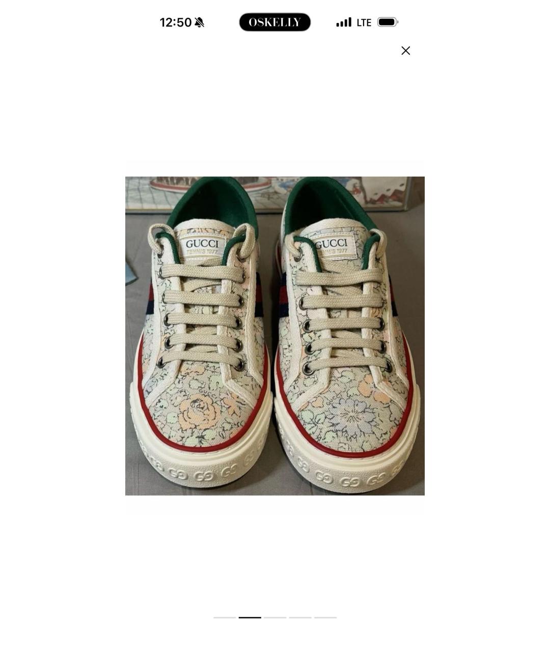 GUCCI Голубые текстильные кеды, фото 2