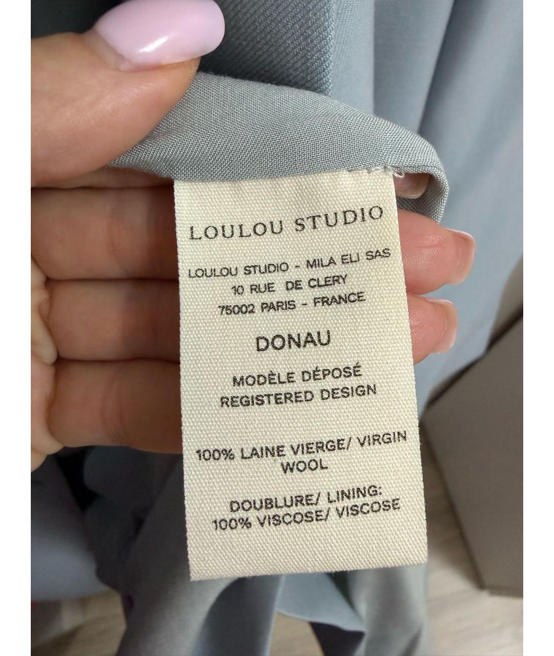 LOULOU STUDIO Голубой шерстяной жакет/пиджак, фото 3