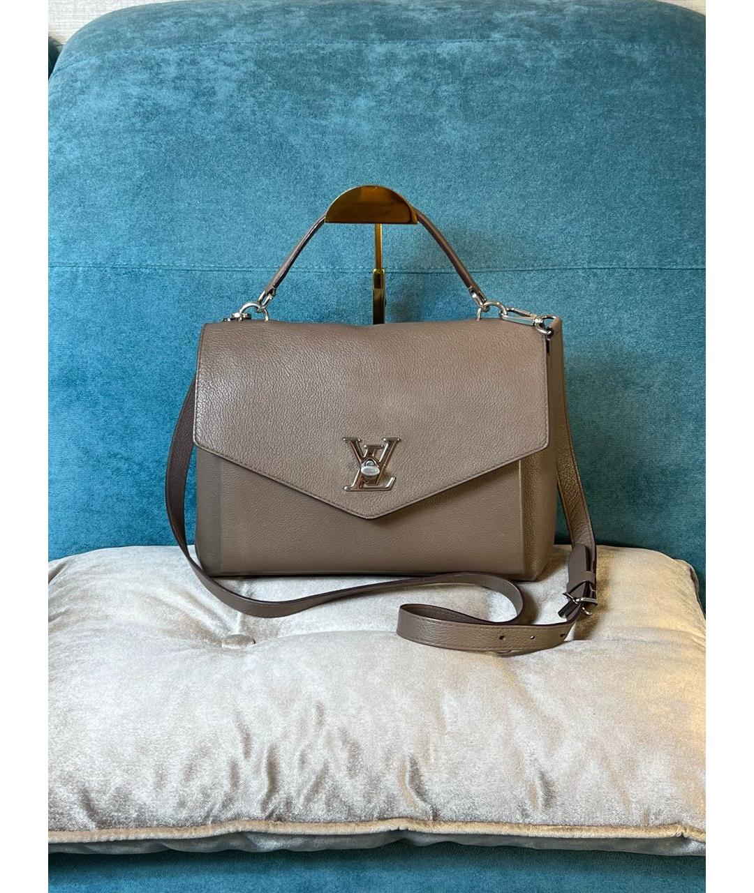 LOUIS VUITTON Бежевая кожаная сумка с короткими ручками, фото 9