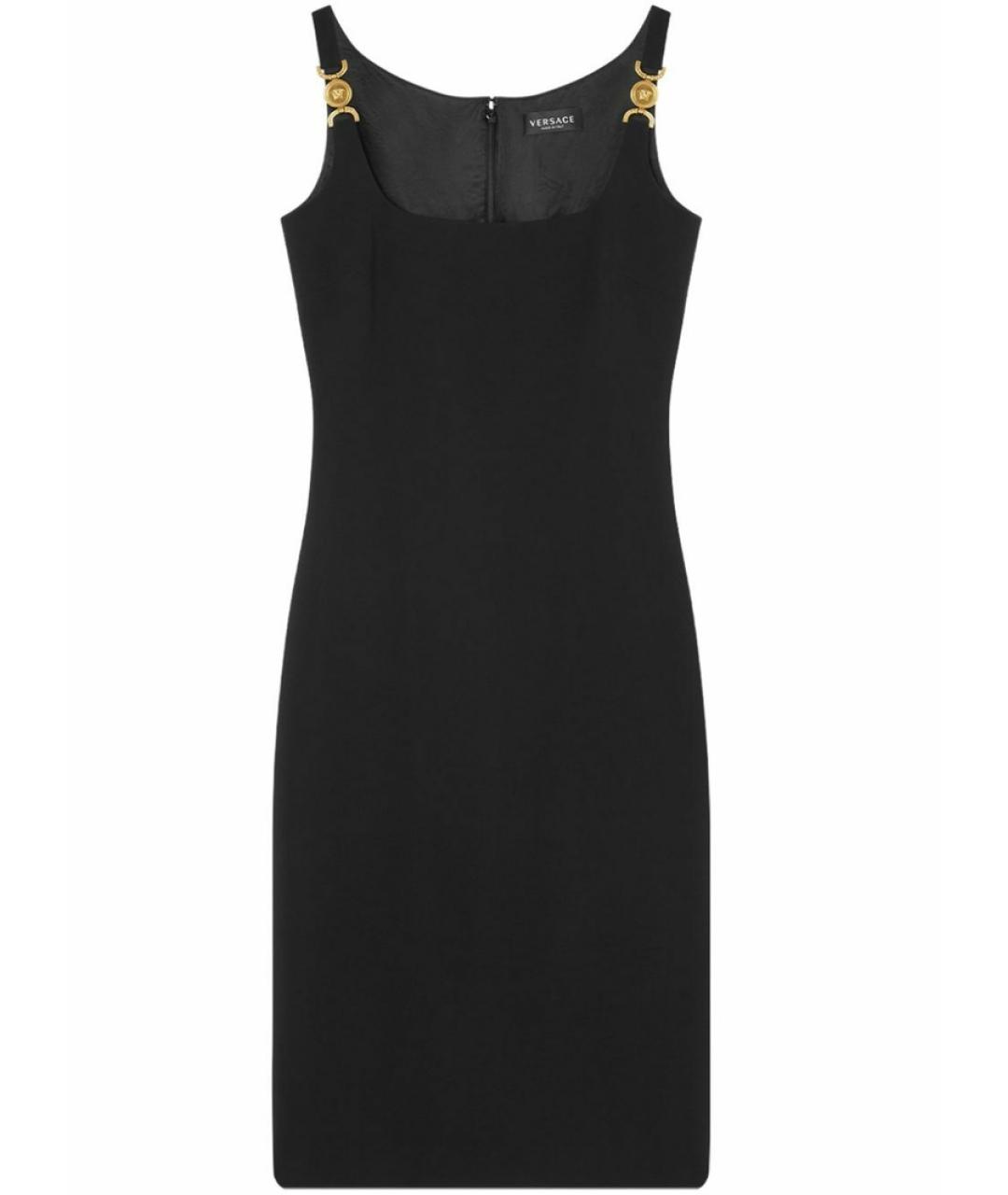 VERSACE Черное вискозное коктейльное платье, фото 10
