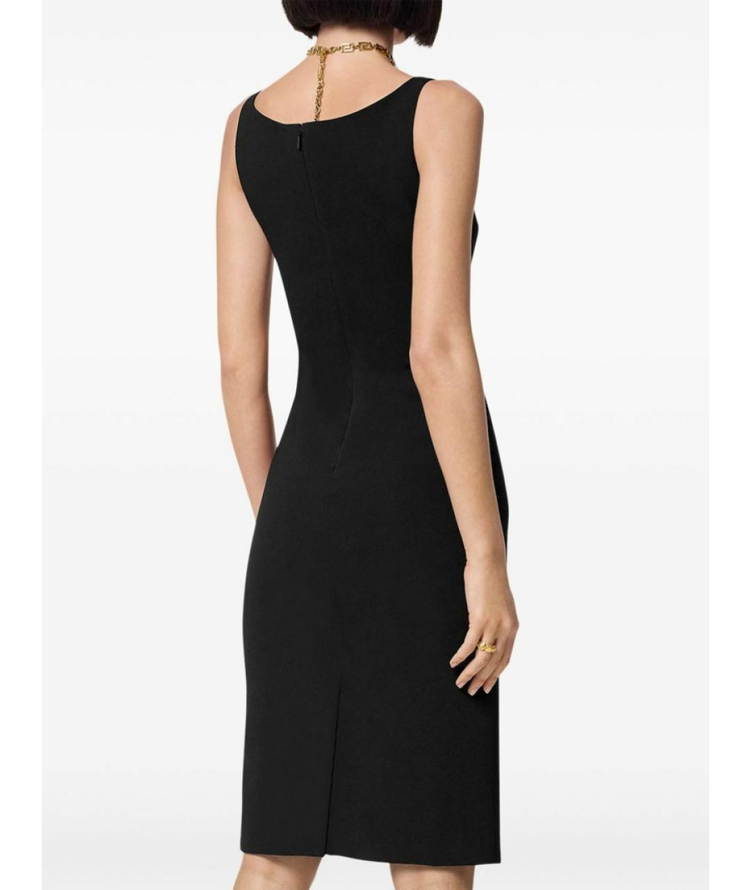 VERSACE Черное вискозное коктейльное платье, фото 8