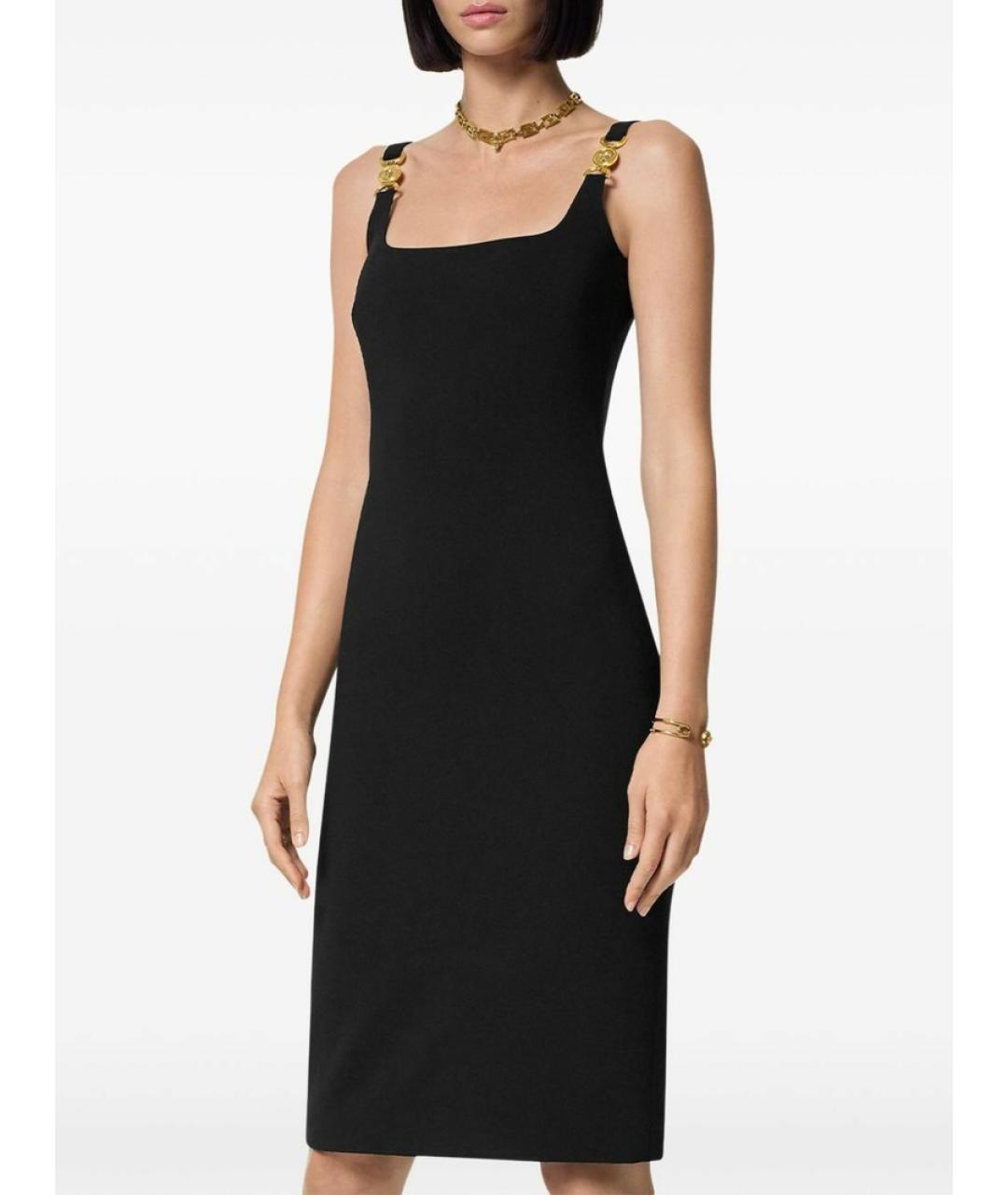 VERSACE Черное вискозное коктейльное платье, фото 7