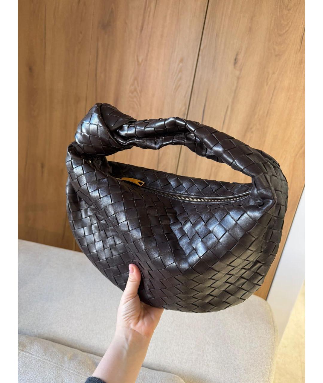 BOTTEGA VENETA Коричневая кожаная сумка с короткими ручками, фото 4
