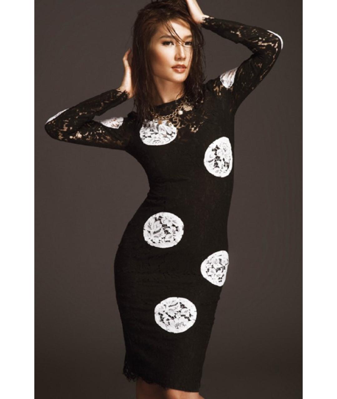 DOLCE&GABBANA Черное шелковое коктейльное платье, фото 7