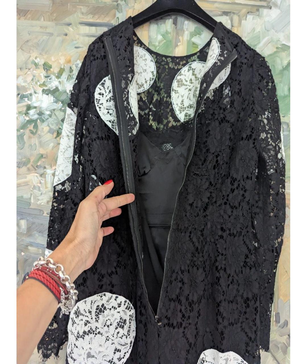 DOLCE&GABBANA Черное шелковое коктейльное платье, фото 5