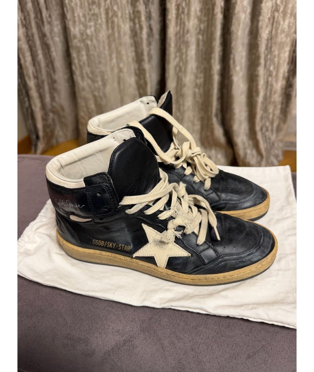 GOLDEN GOOSE Черные кожаные кеды, фото 3