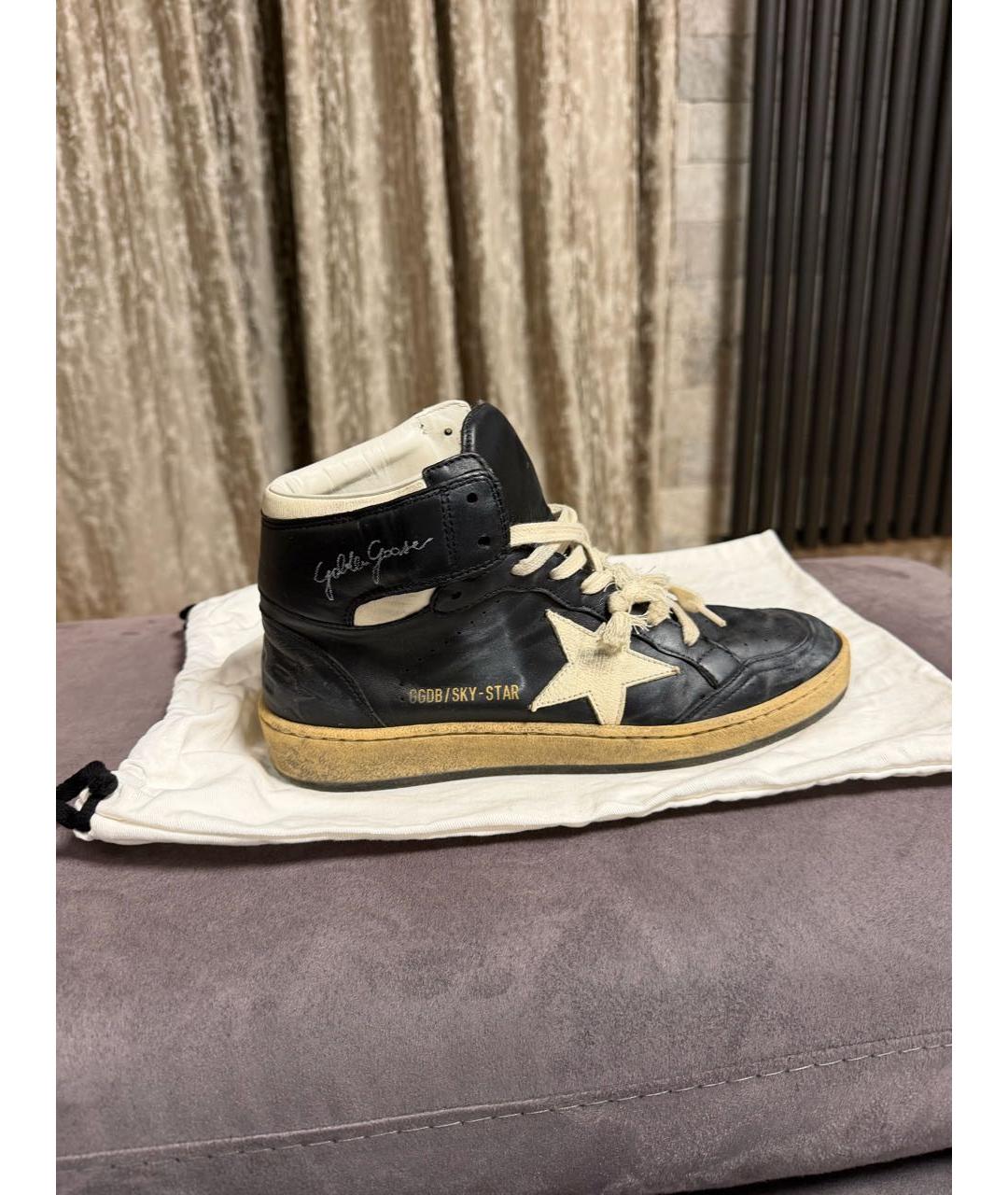 GOLDEN GOOSE Черные кожаные кеды, фото 5