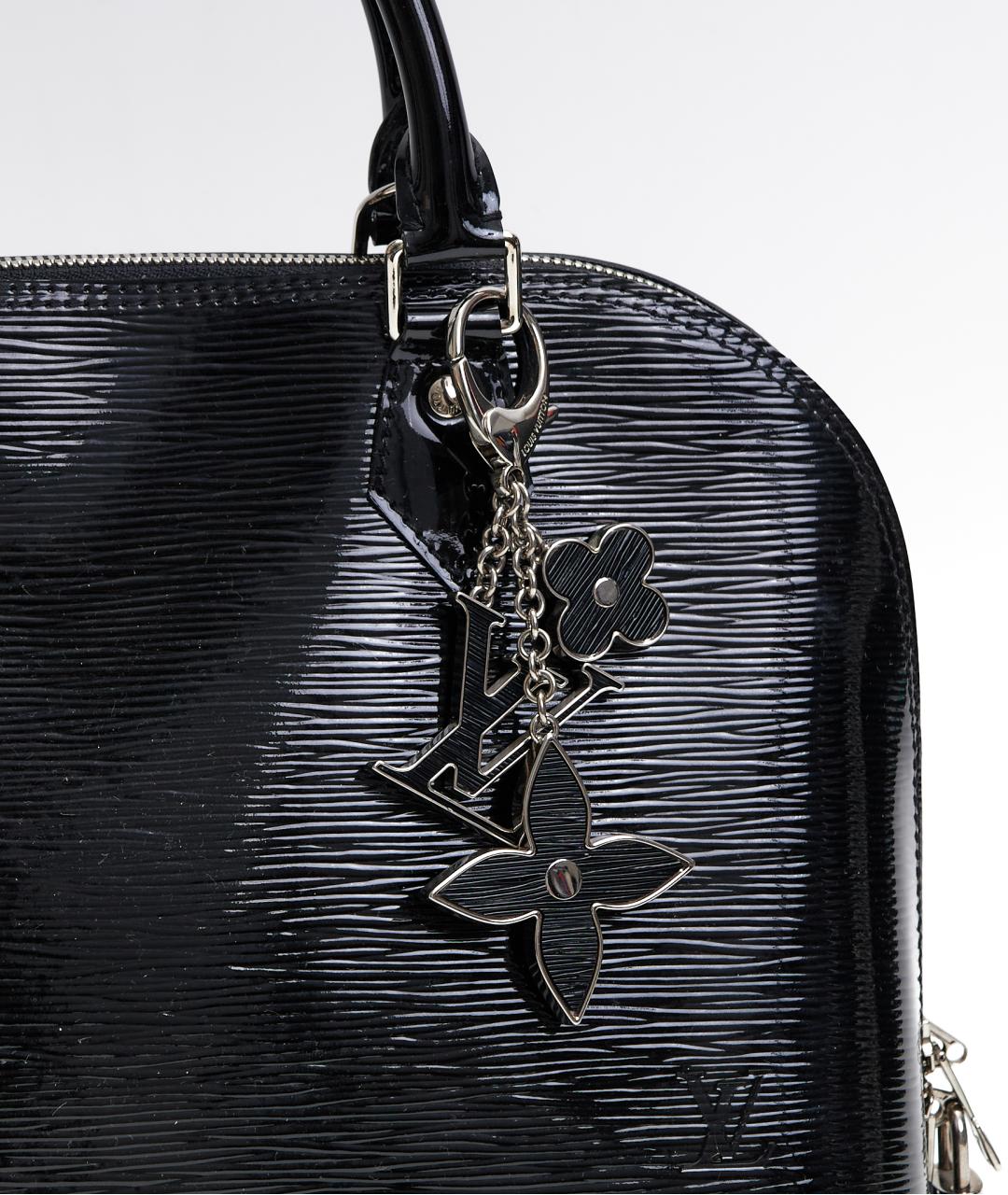 LOUIS VUITTON Черная кожаная сумка с короткими ручками, фото 4