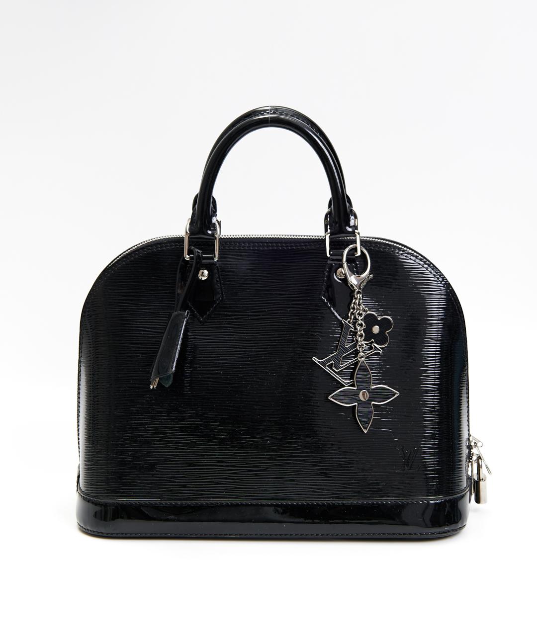 LOUIS VUITTON Черная кожаная сумка с короткими ручками, фото 5