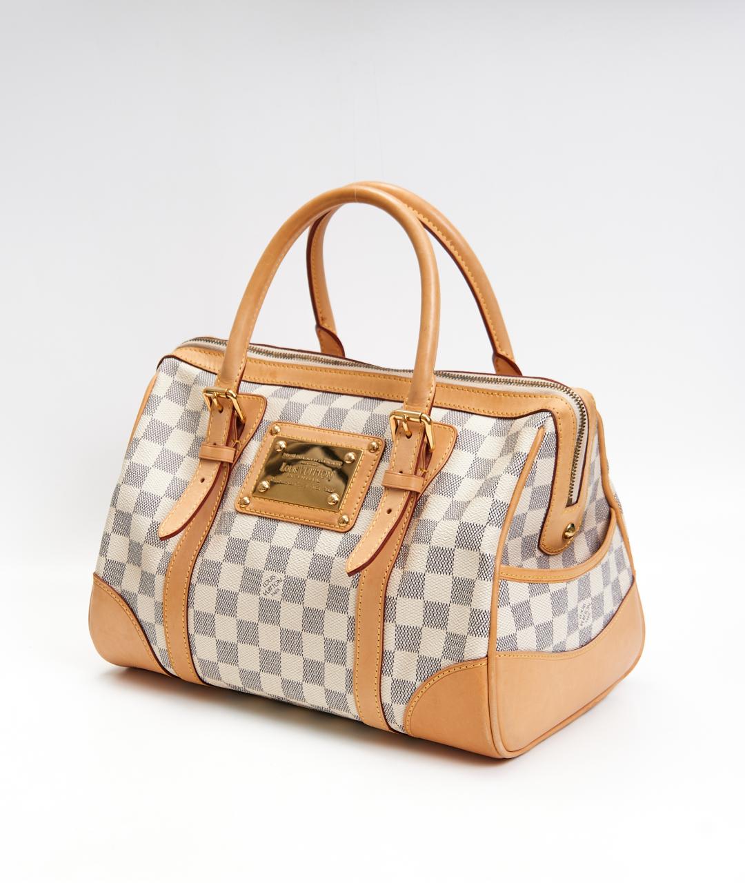 LOUIS VUITTON Белая сумка с короткими ручками из канвы, фото 2