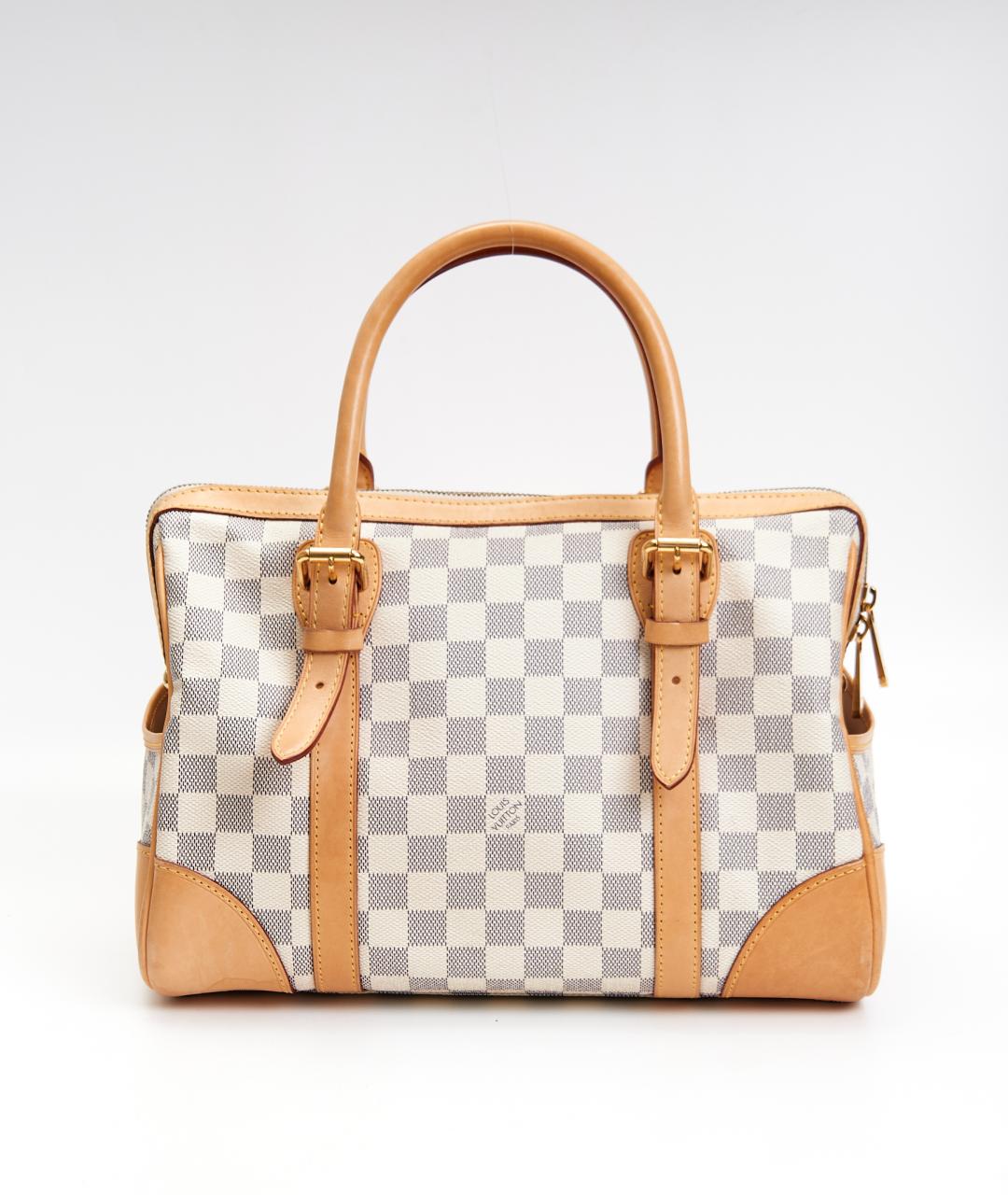 LOUIS VUITTON Белая сумка с короткими ручками из канвы, фото 3