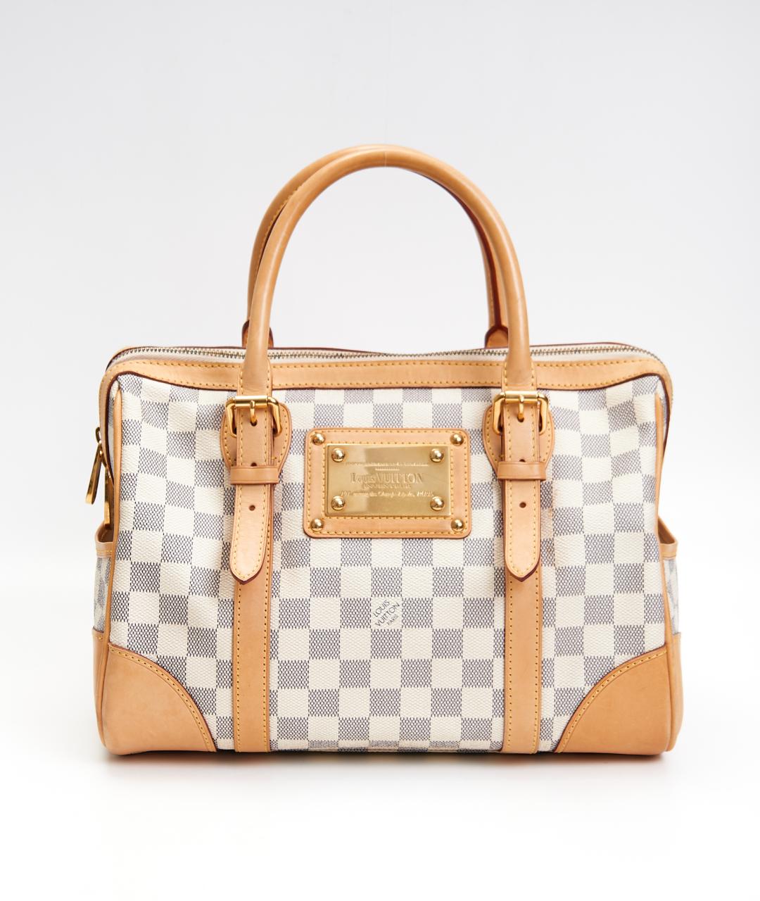 LOUIS VUITTON Белая сумка с короткими ручками из канвы, фото 5