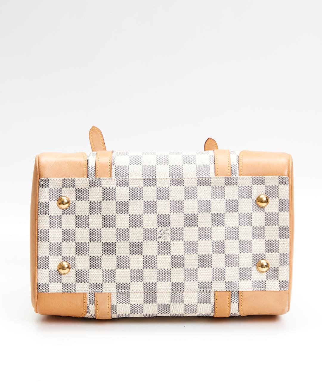 LOUIS VUITTON Белая сумка с короткими ручками из канвы, фото 4