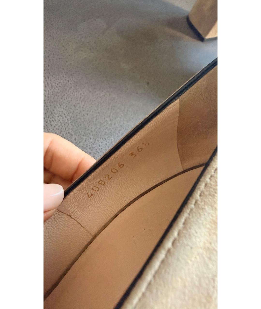 GUCCI Бежевые замшевые туфли, фото 7