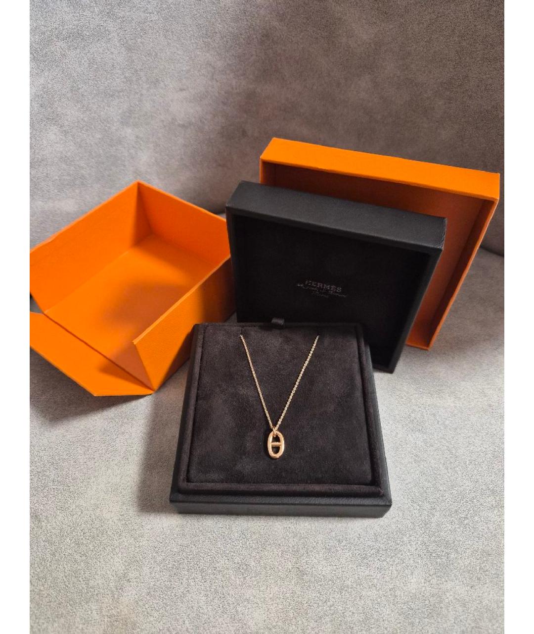 HERMES Розовое колье из розового золота, фото 4