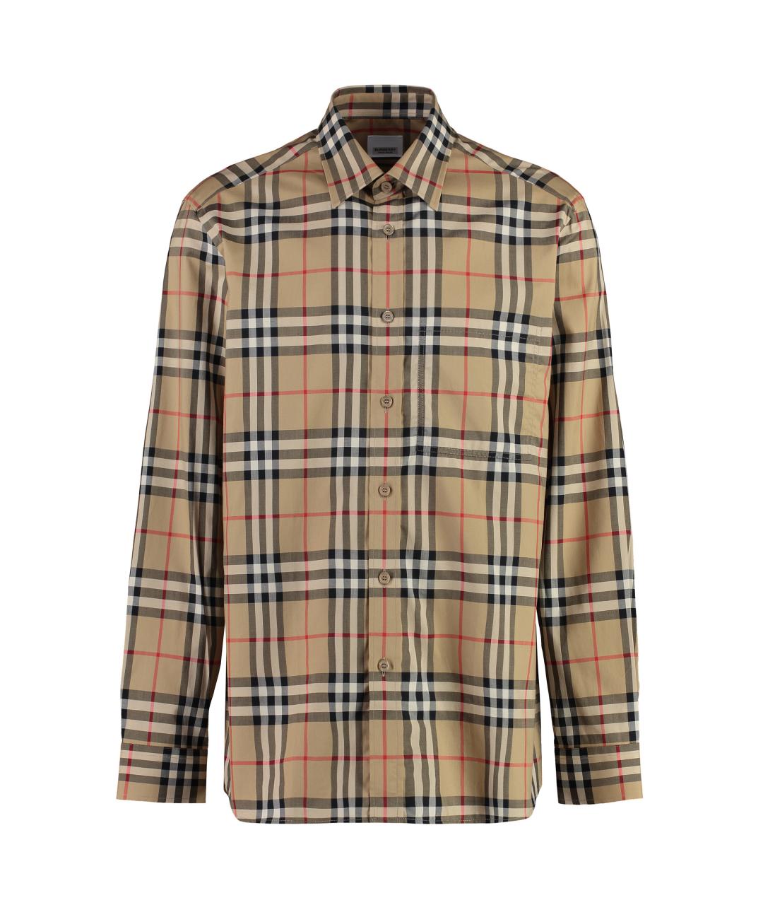 BURBERRY Бежевая хлопковая кэжуал рубашка, фото 1
