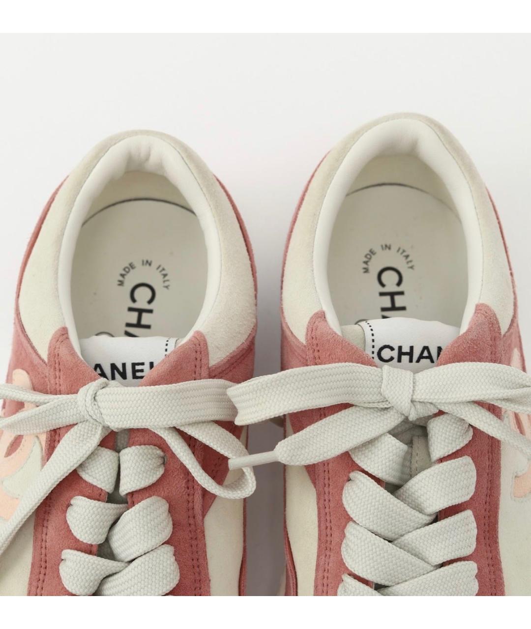 CHANEL Розовые замшевые кеды, фото 5