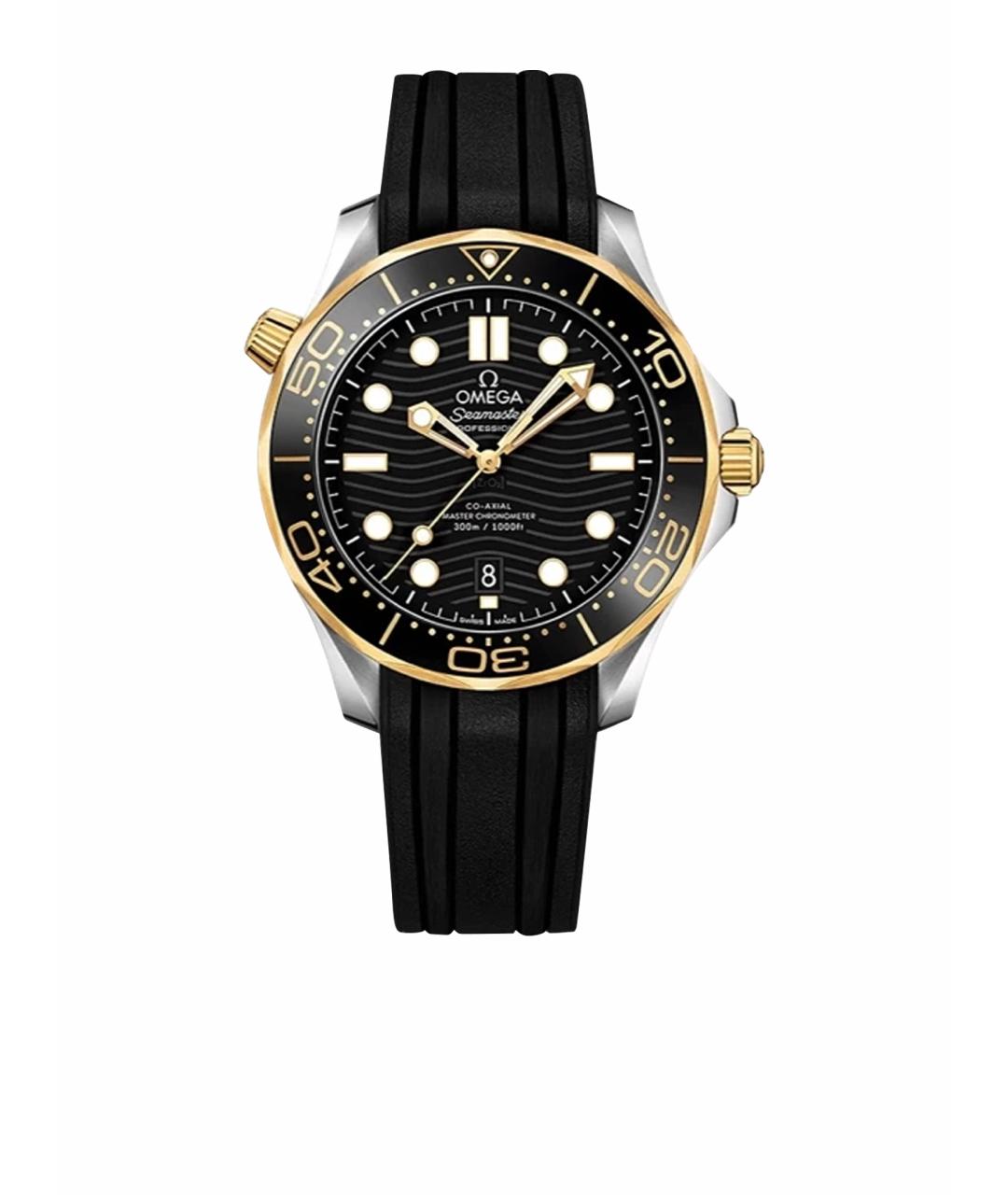 OMEGA Черные часы из желтого золота, фото 1