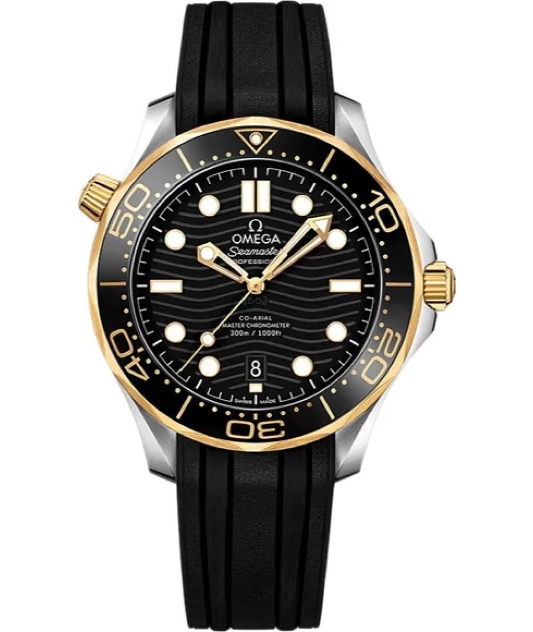 OMEGA Черные часы из желтого золота, фото 10
