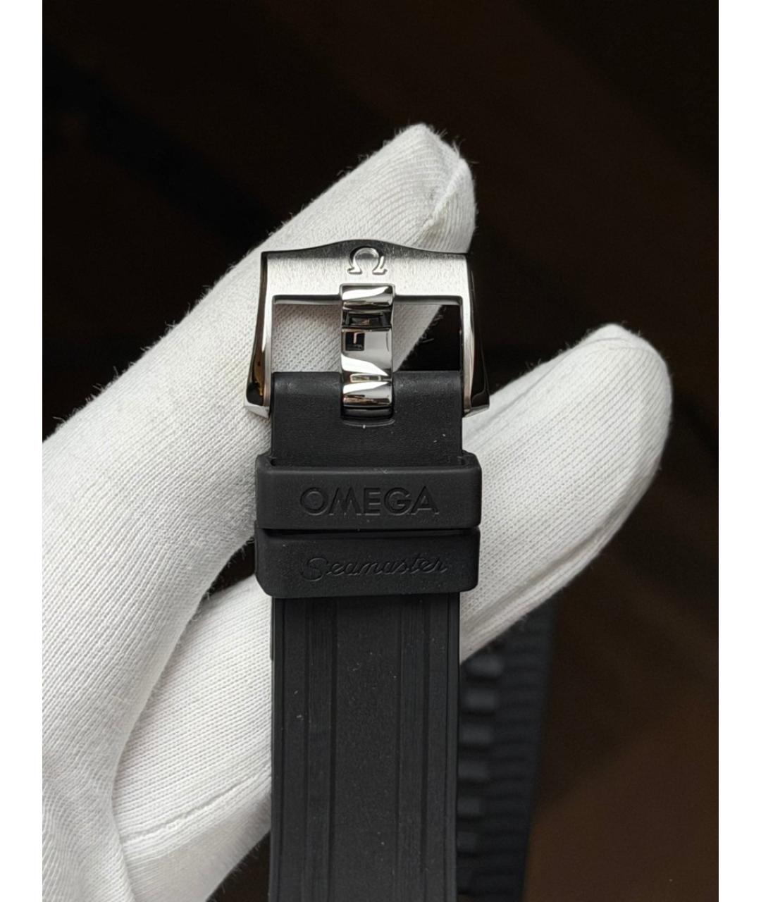 OMEGA Черные часы из желтого золота, фото 9
