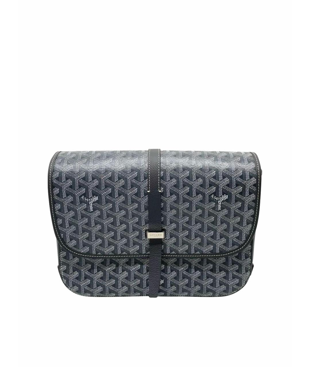 GOYARD Антрацитовая сумка на плечо из канвы, фото 1