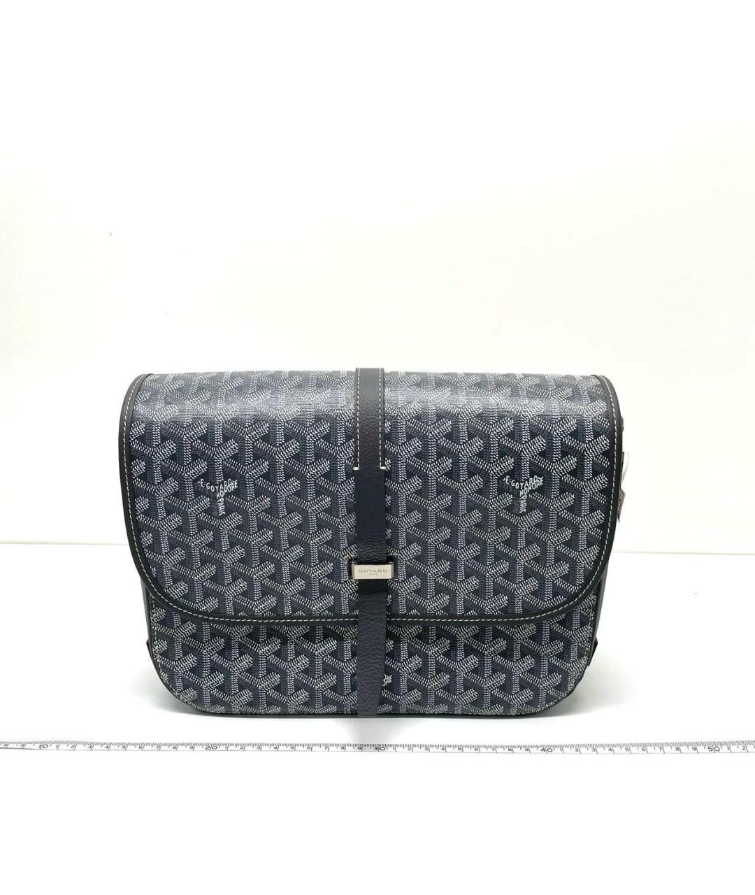 GOYARD Антрацитовая сумка на плечо из канвы, фото 8