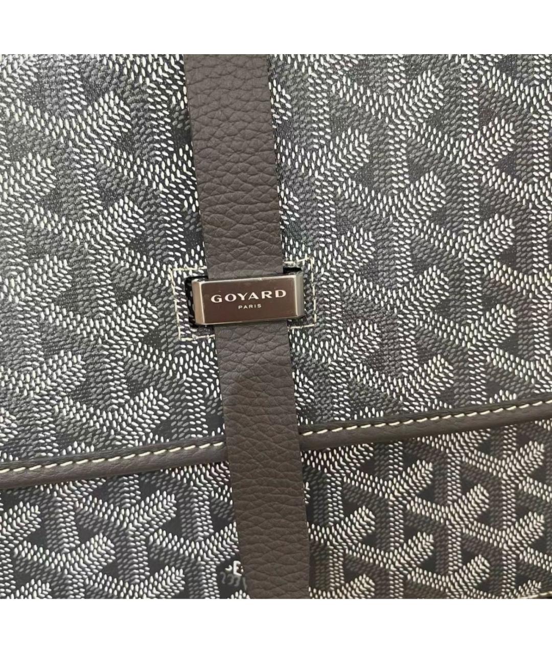 GOYARD Антрацитовая сумка на плечо из канвы, фото 6