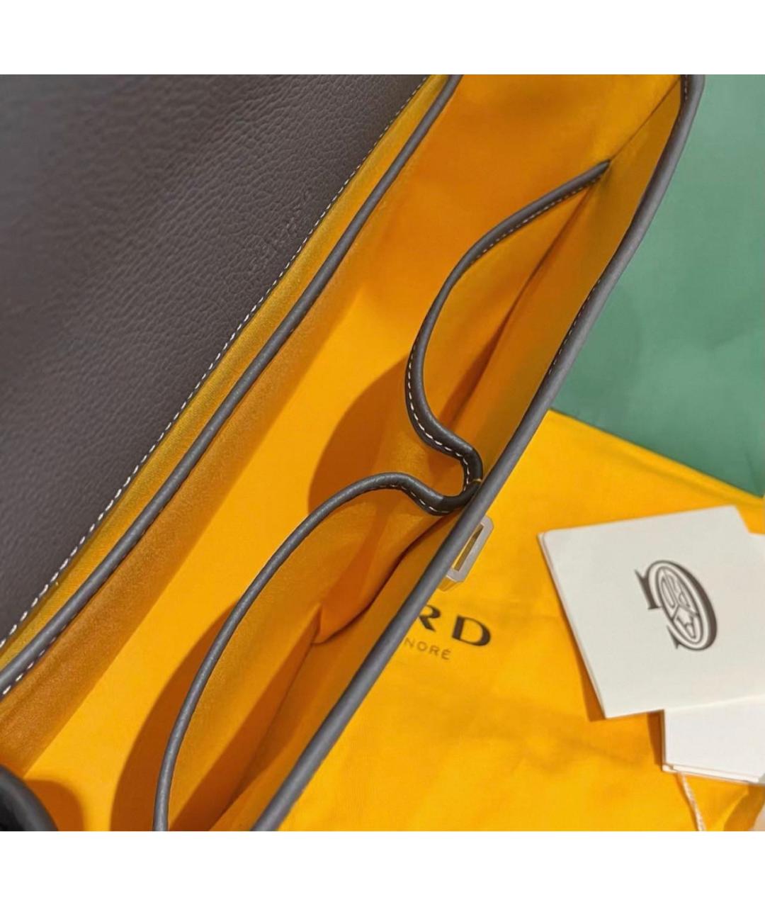 GOYARD Антрацитовая сумка на плечо из канвы, фото 3