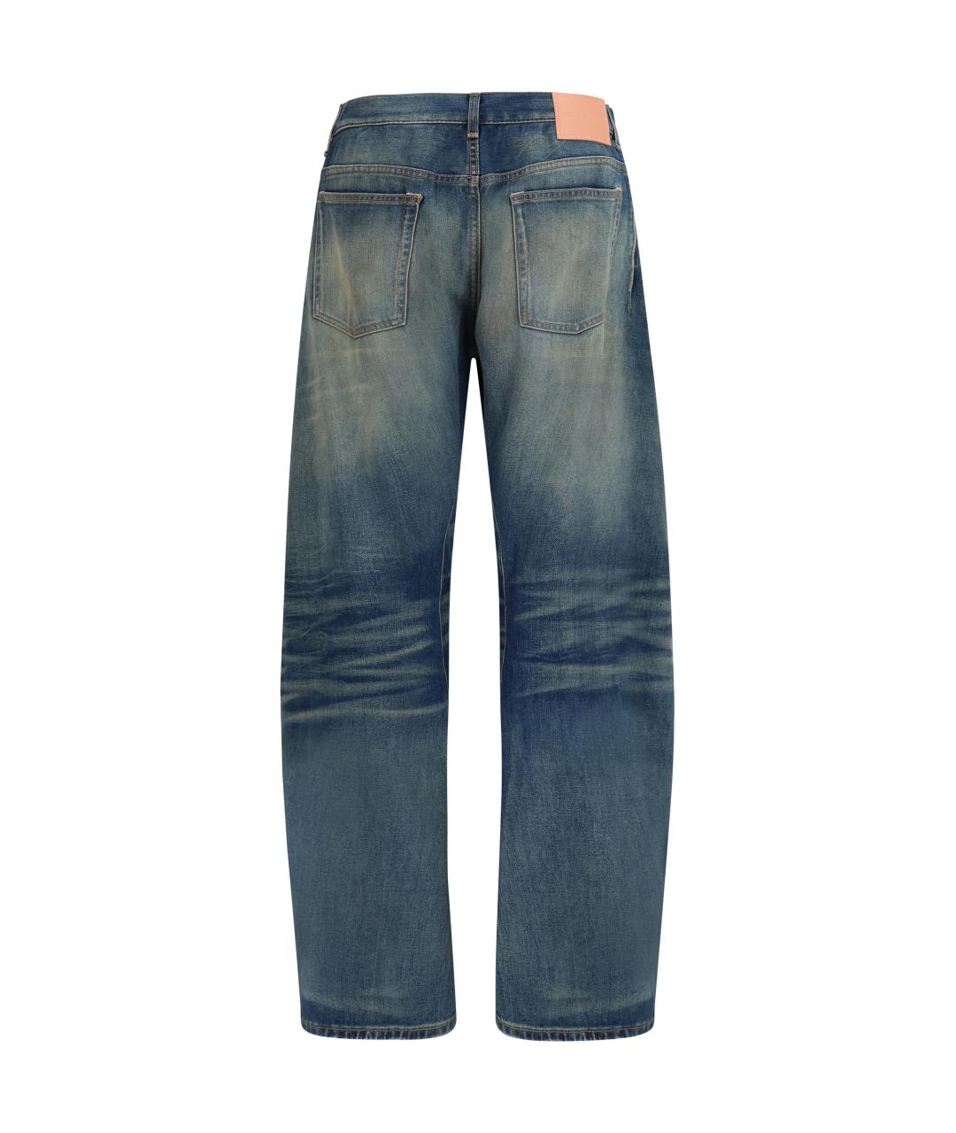 ACNE STUDIOS Синие хлопковые прямые джинсы, фото 2