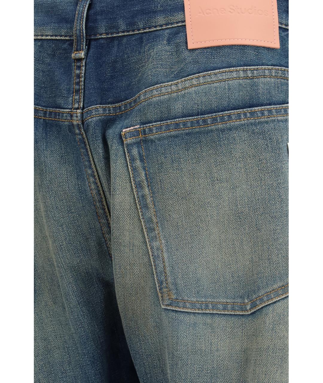 ACNE STUDIOS Синие хлопковые прямые джинсы, фото 3