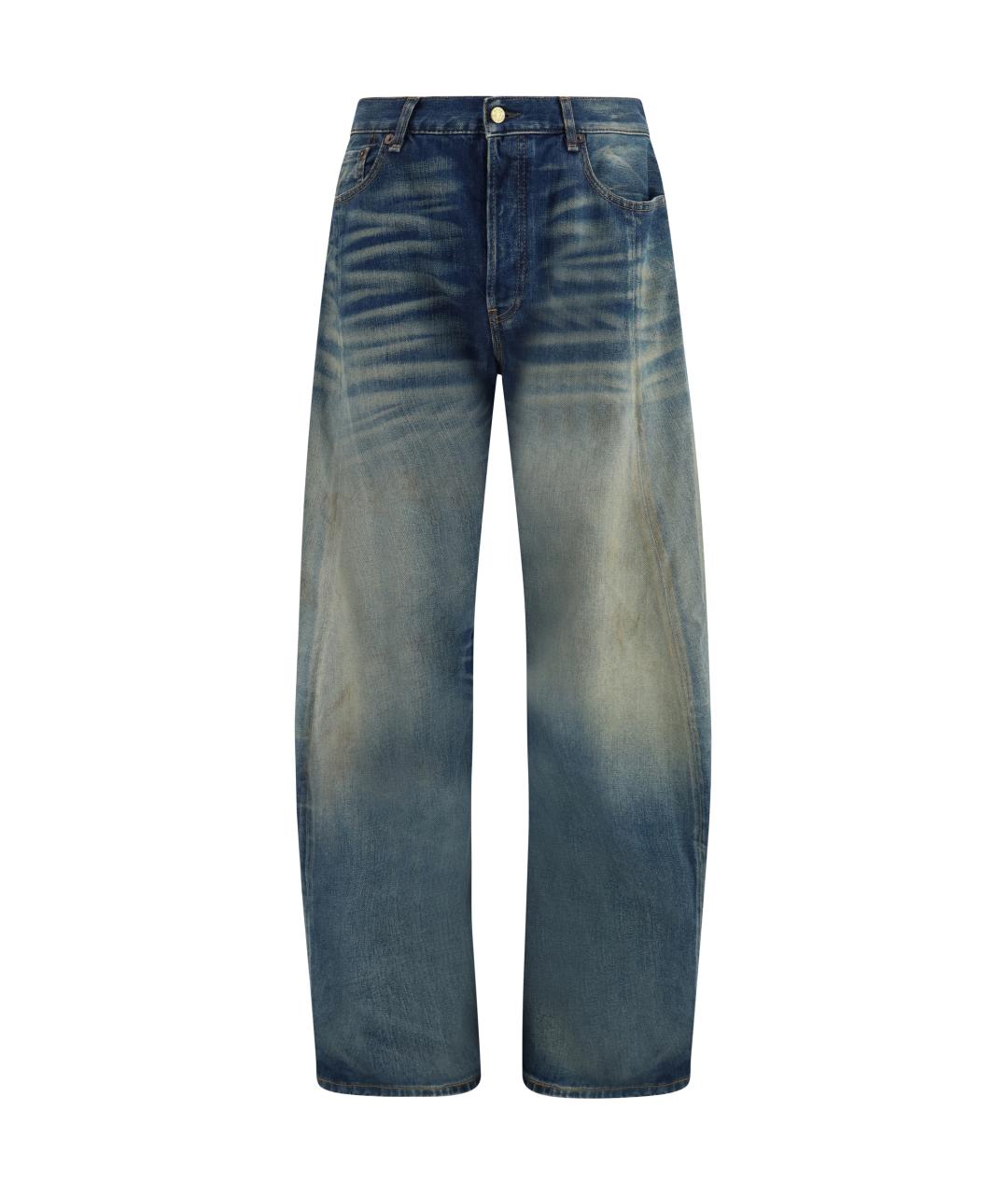 ACNE STUDIOS Синие хлопковые прямые джинсы, фото 1