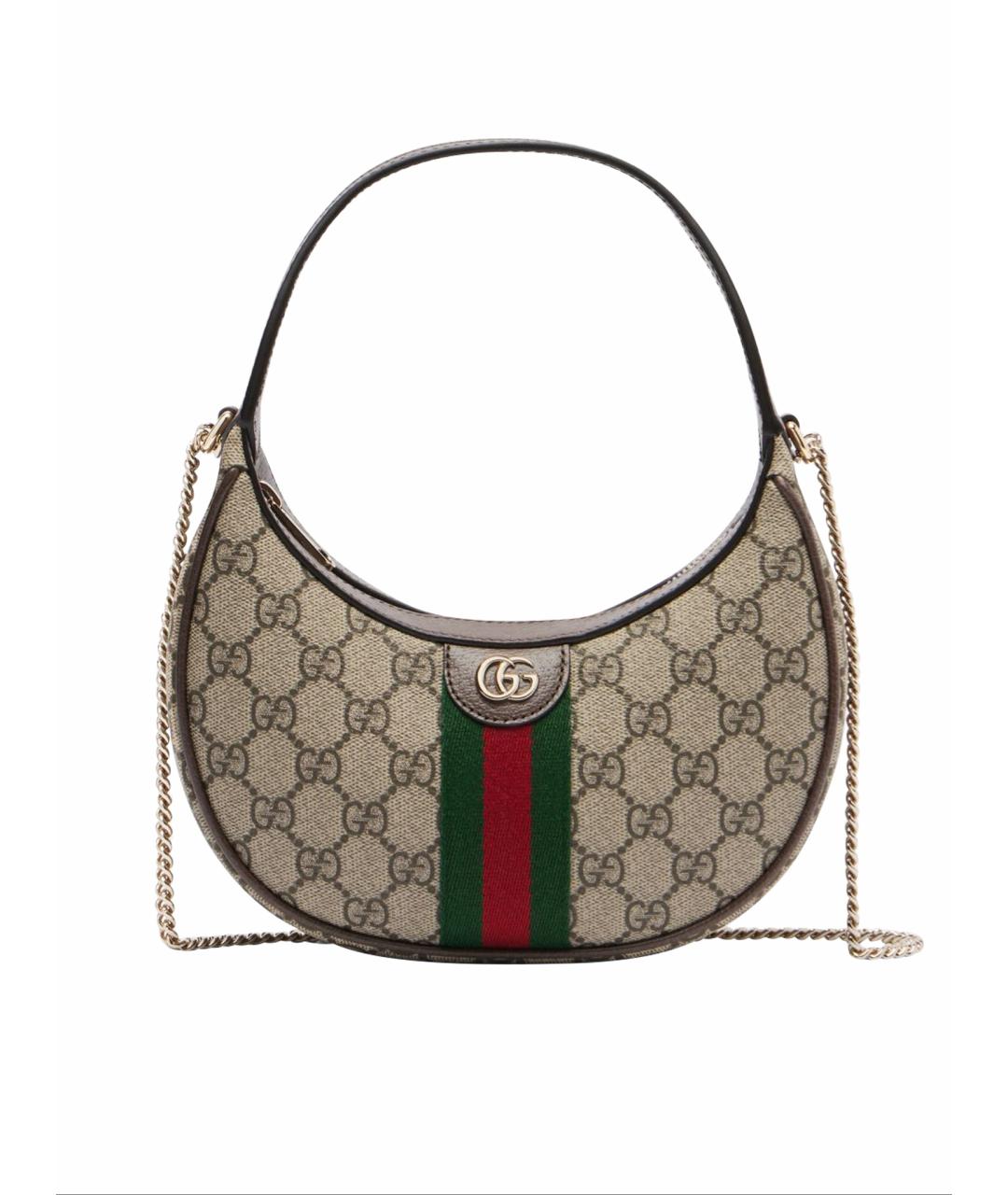 GUCCI Коричневая сумка с короткими ручками из канвы, фото 1