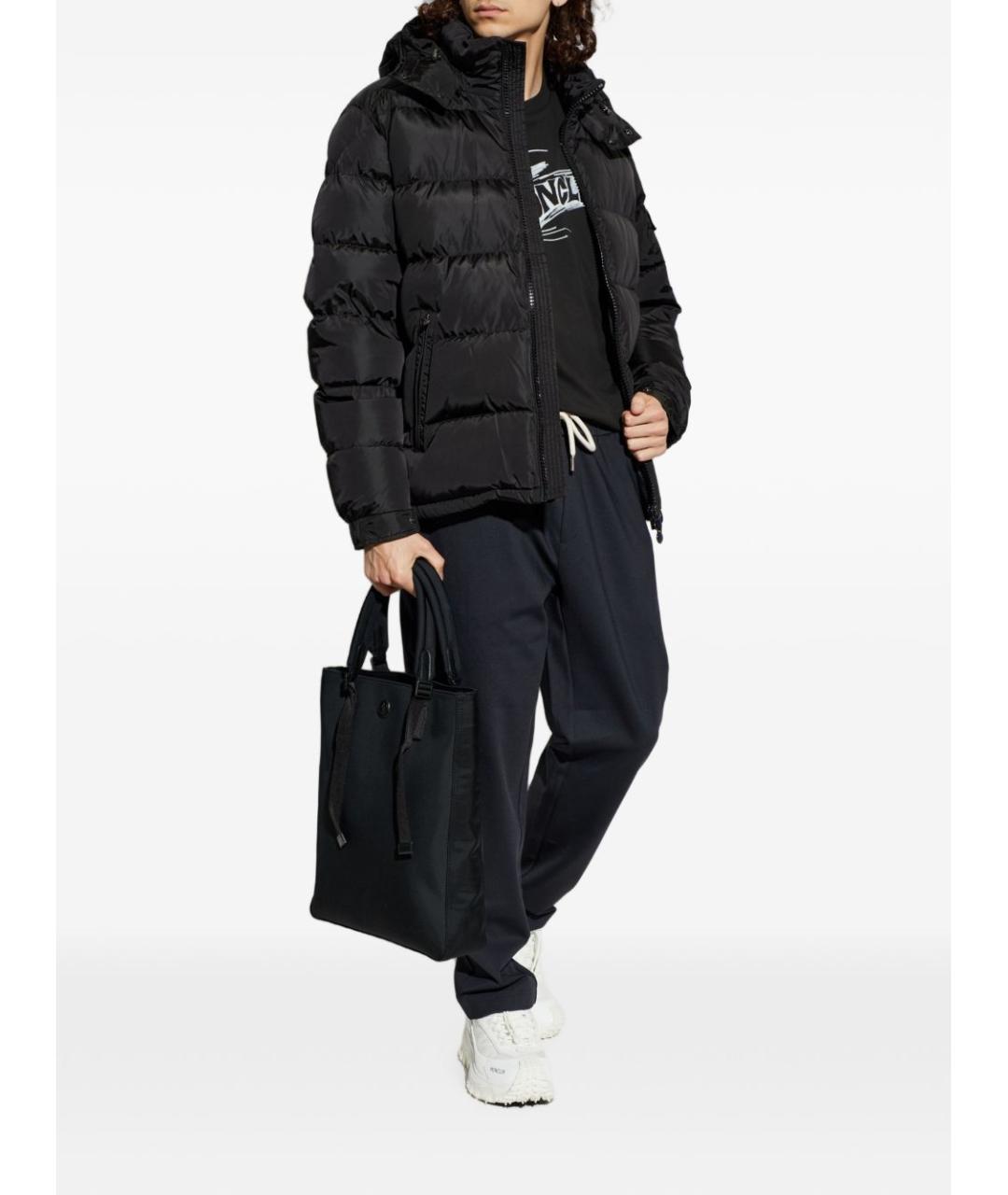 MONCLER Черная хлопковая футболка, фото 5