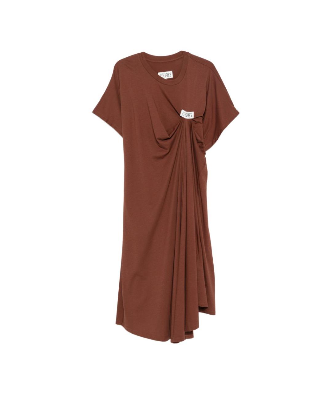 MM6 MAISON MARGIELA Бордовое хлопковое повседневное платье, фото 1