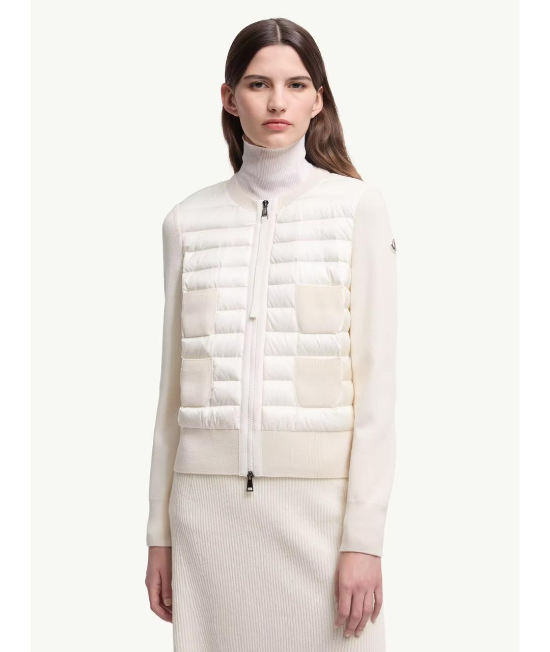 MONCLER Бежевый полиамидовый кардиган, фото 4