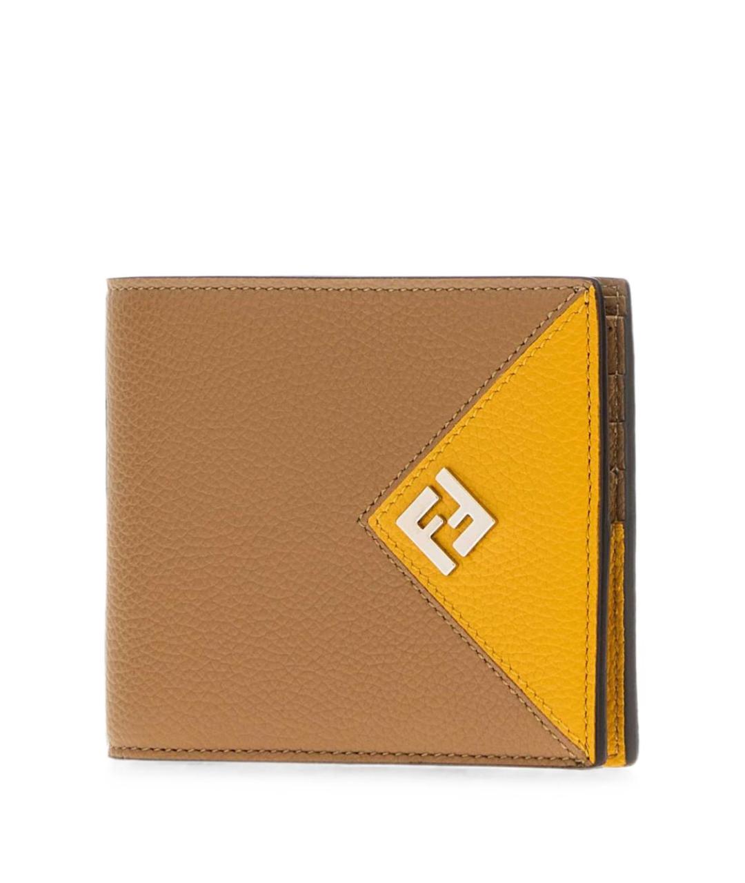 FENDI Бежевый кожаный кошелек, фото 3