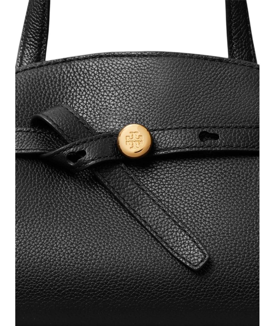 TORY BURCH Черная кожаная сумка с короткими ручками, фото 4
