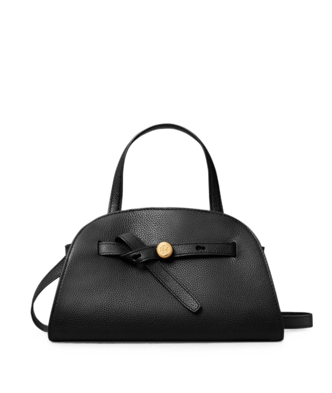TORY BURCH Черная кожаная сумка с короткими ручками, фото 1