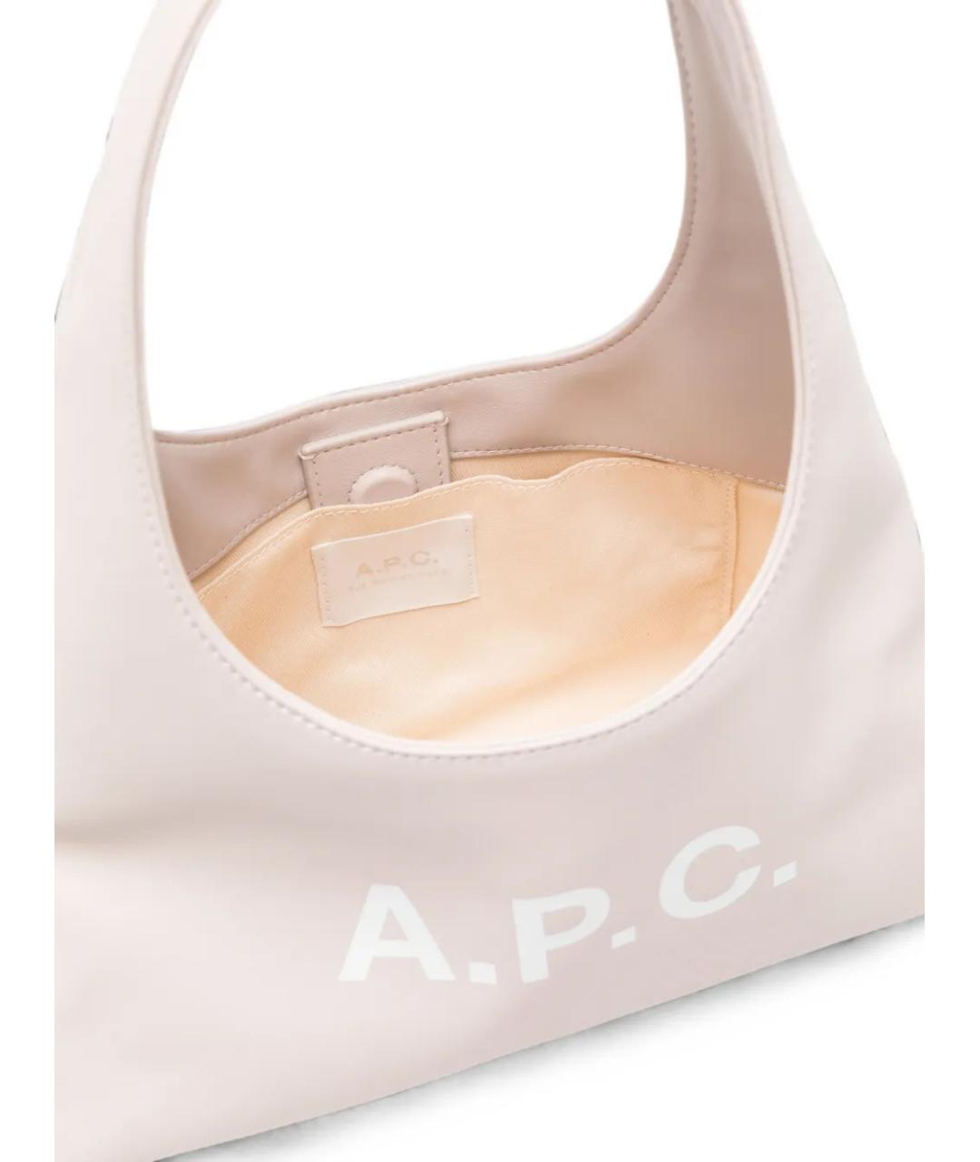 A.P.C. Белая сумка с короткими ручками из искусственной кожи, фото 5