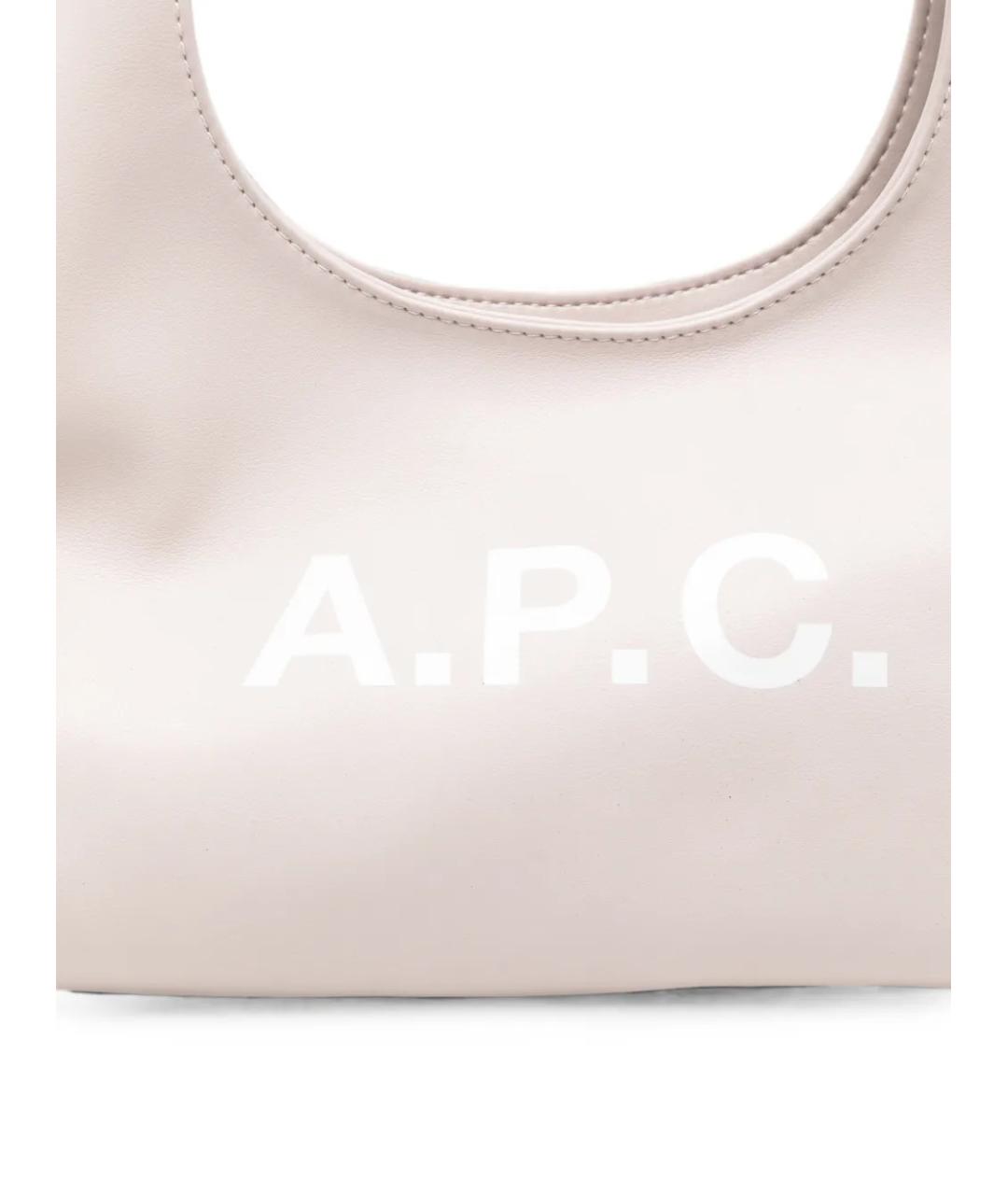 A.P.C. Белая сумка с короткими ручками из искусственной кожи, фото 4