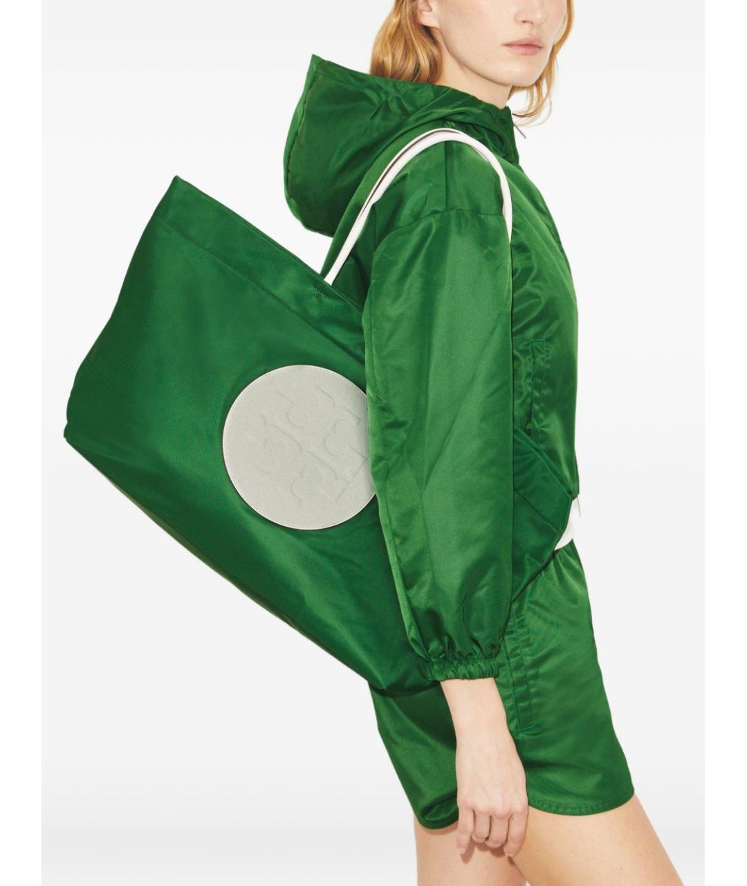 TORY BURCH Зеленая синтетическая сумка тоут, фото 5