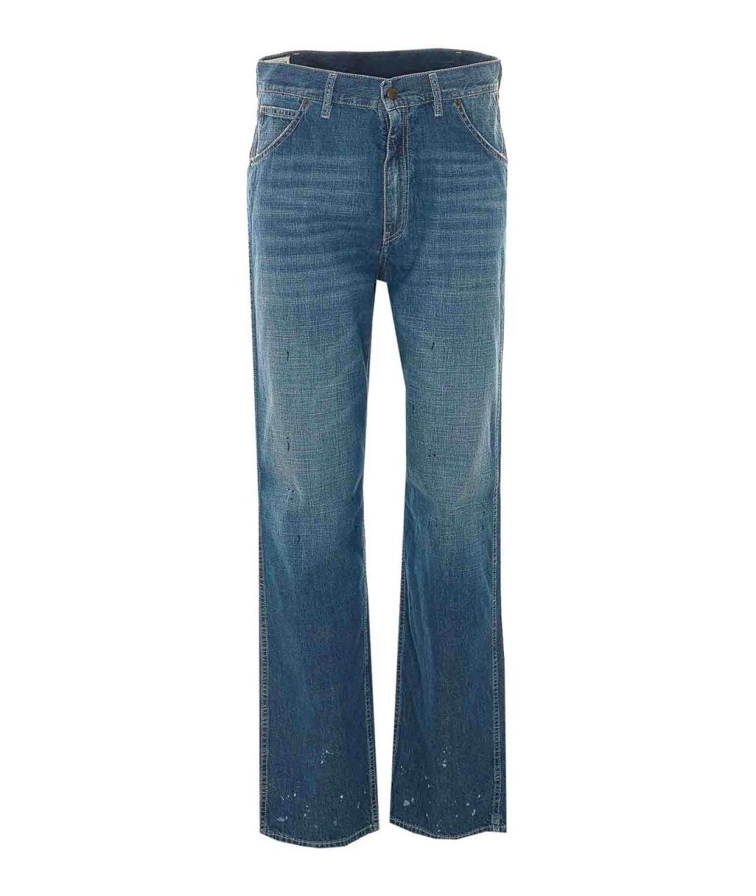MAISON MARGIELA Синие хлопковые прямые джинсы, фото 1
