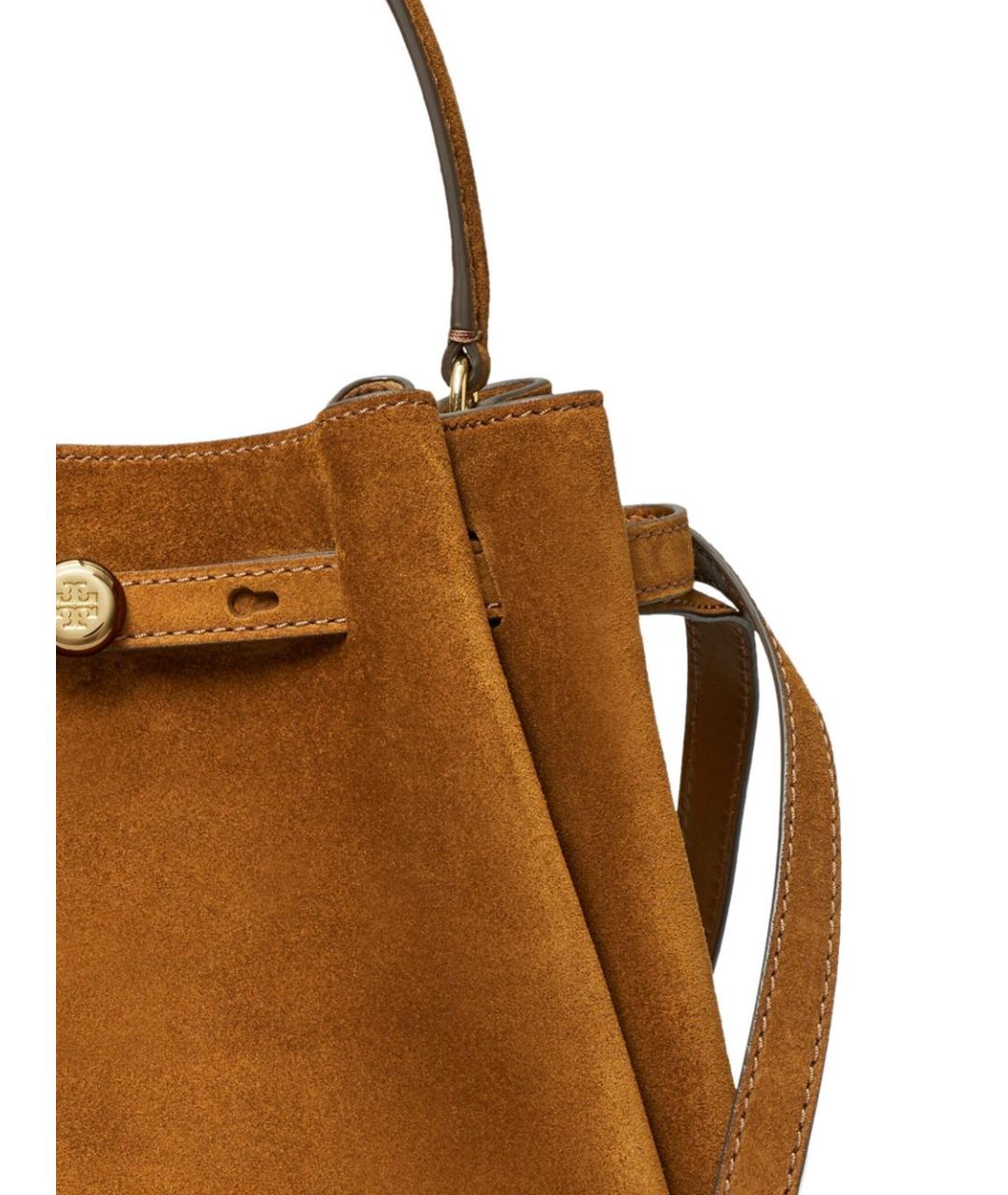 TORY BURCH Коричневая замшевая сумка с короткими ручками, фото 3