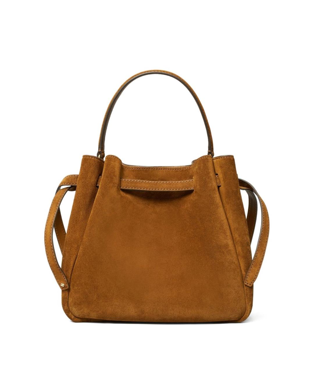 TORY BURCH Коричневая замшевая сумка с короткими ручками, фото 4